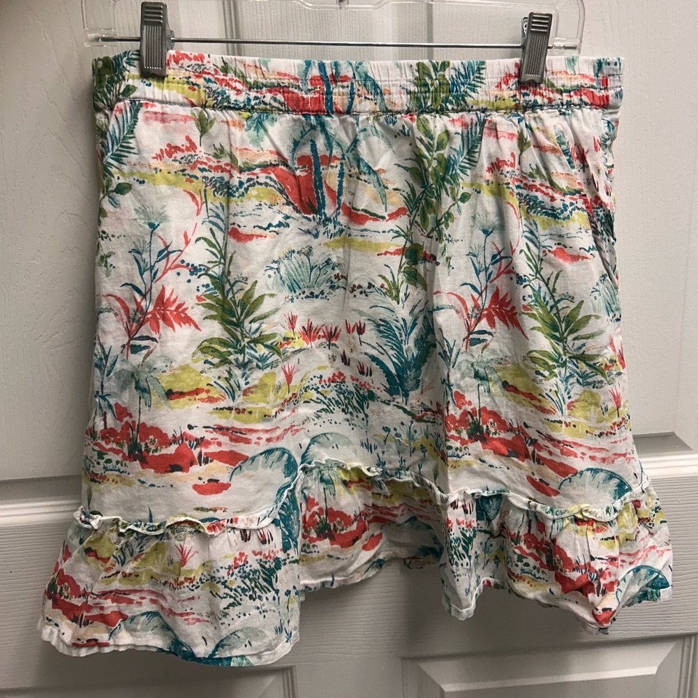 Hawaiin print summer skirt, XL and GAP XL lime green top